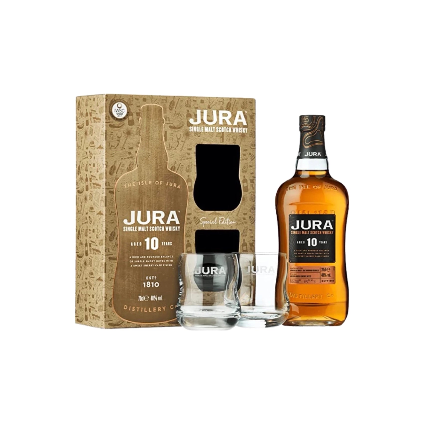 Isle Of Jura 10 Years 0,7 L + 2 kozarca