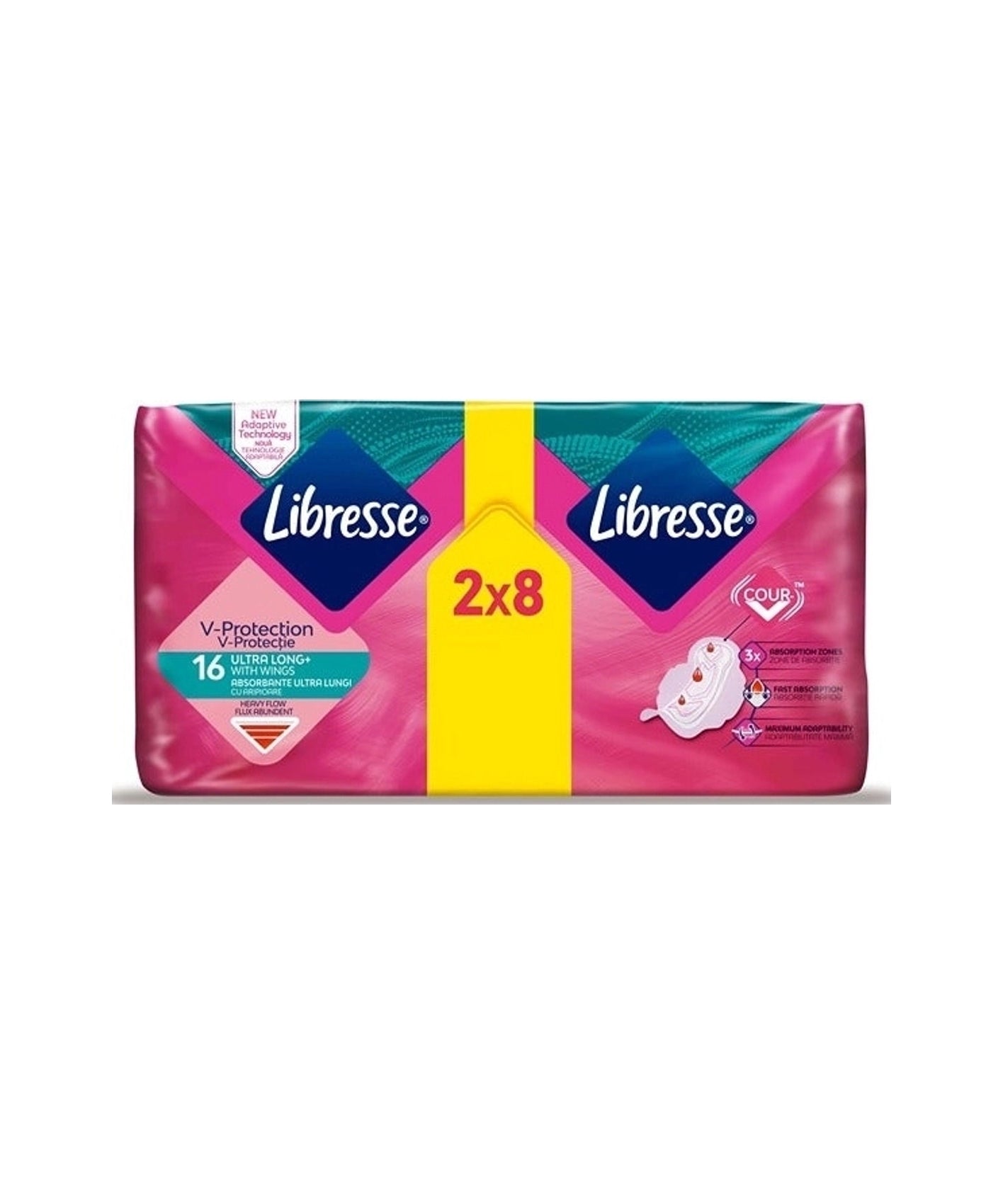 Libresse Freshness & Protection Dnevni Podaljšani vložki za Perilo s Krilci Ultra Long+ 2x8 vložkov
