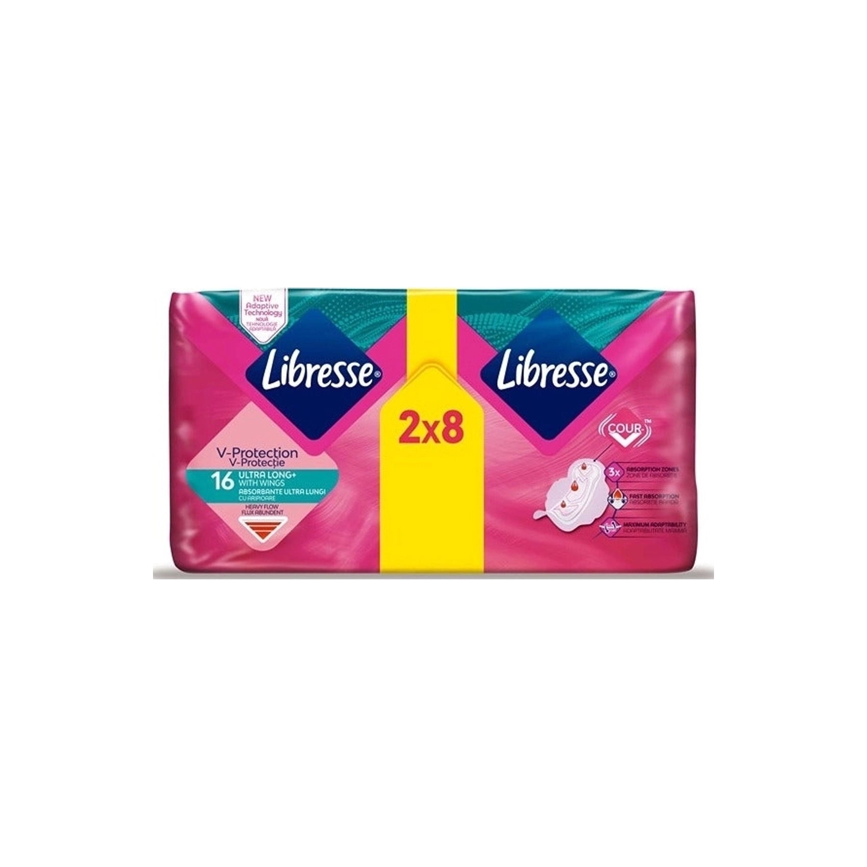 Libresse Freshness & Protection Dnevni Podaljšani vložki za Perilo s Krilci Ultra Long+ 2x8 vložkov