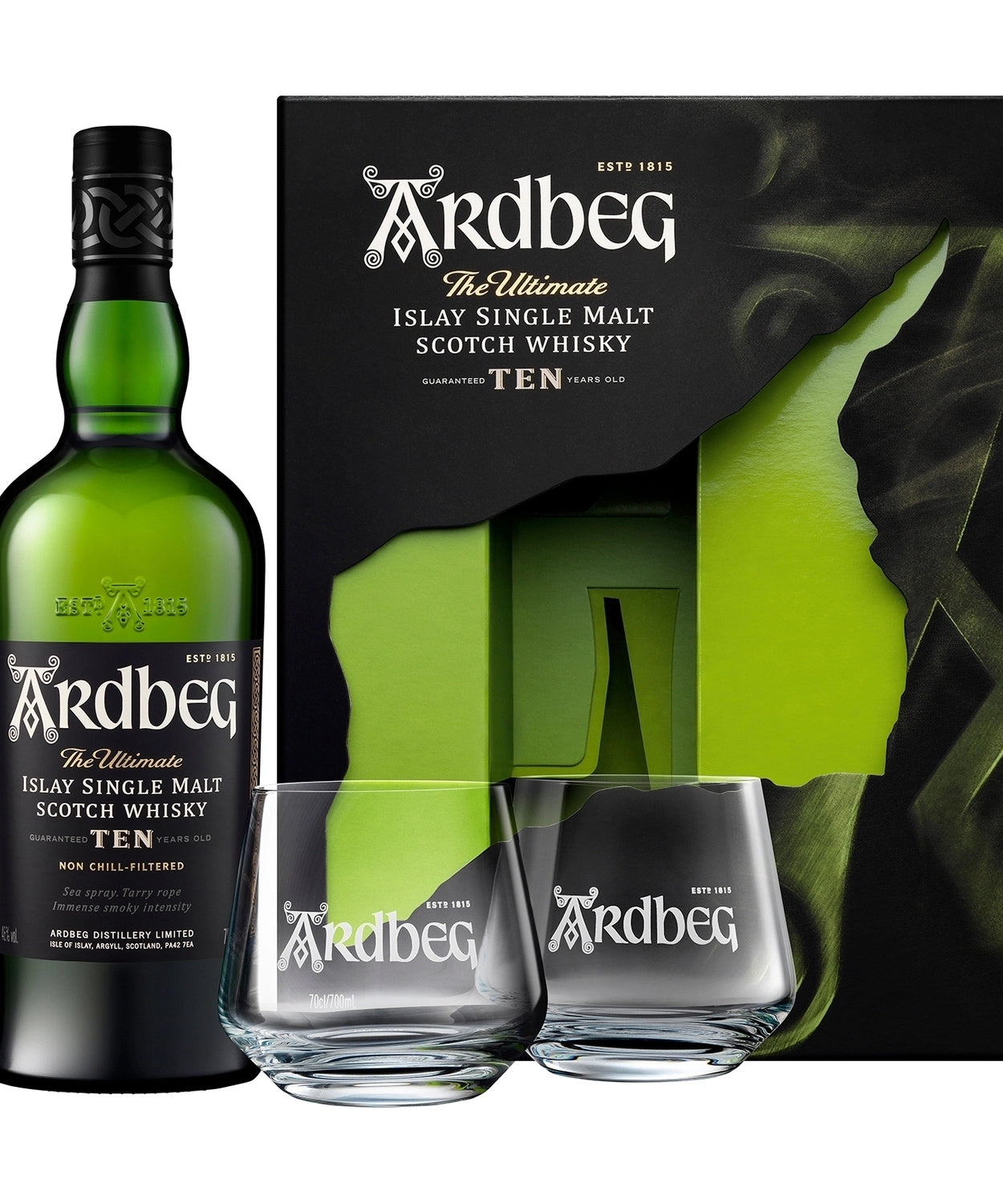 Ardbeg Ten / 0,7 L + 2 kozarca / Darilno pakiranje