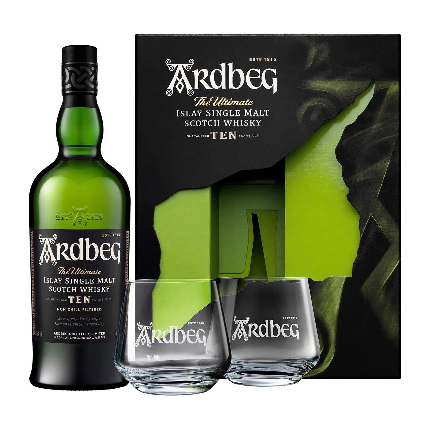 Ardbeg Ten / 0,7 L + 2 kozarca / Darilno pakiranje