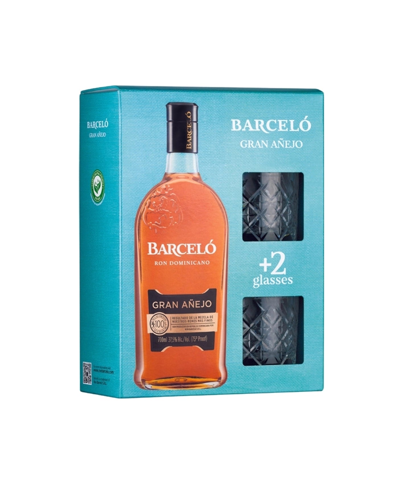 Barceló Gran Anejo z dvema kozarcema 0,70 L z dvema kozarcema