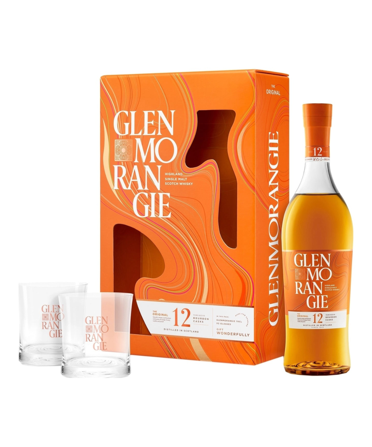 Glenmorangie The Original z dvema kozarcema