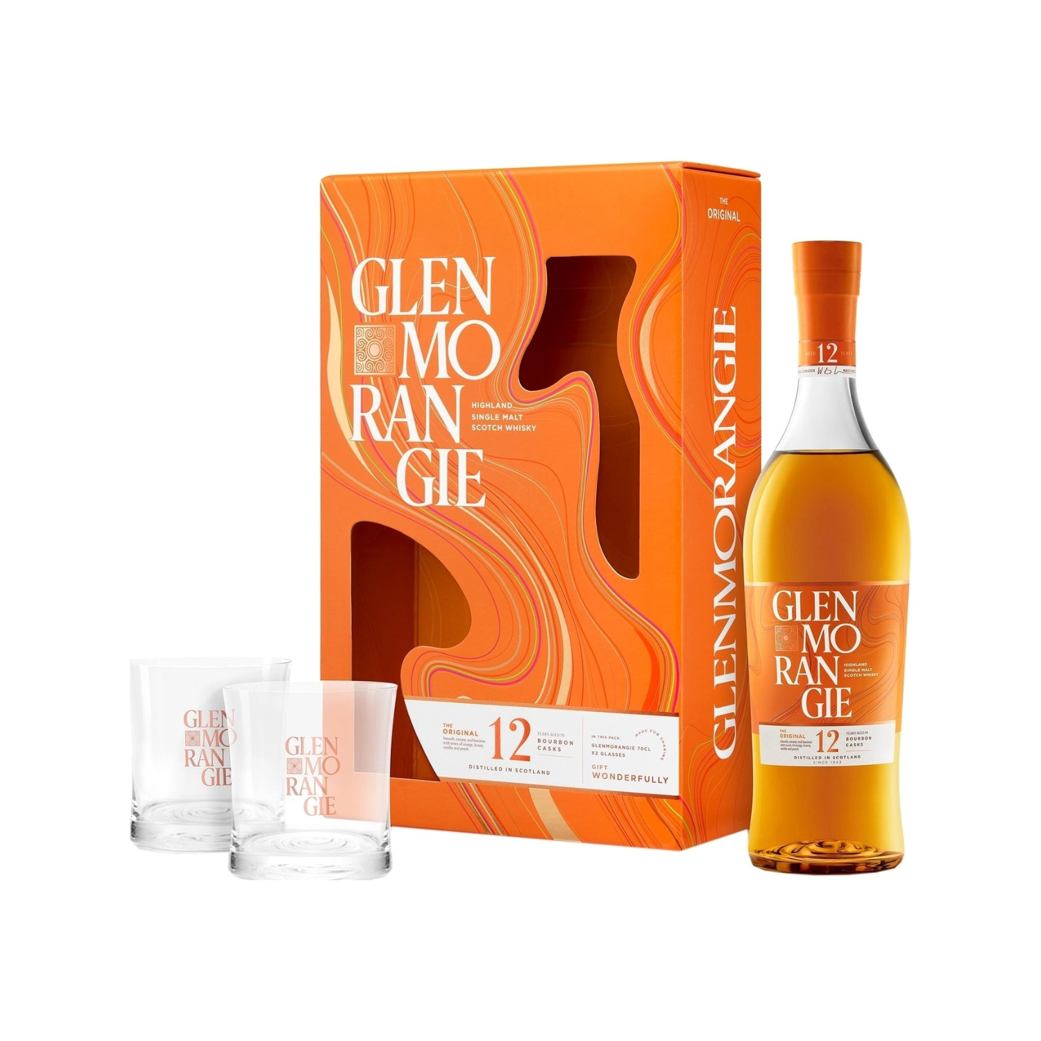 Glenmorangie The Original z dvema kozarcema