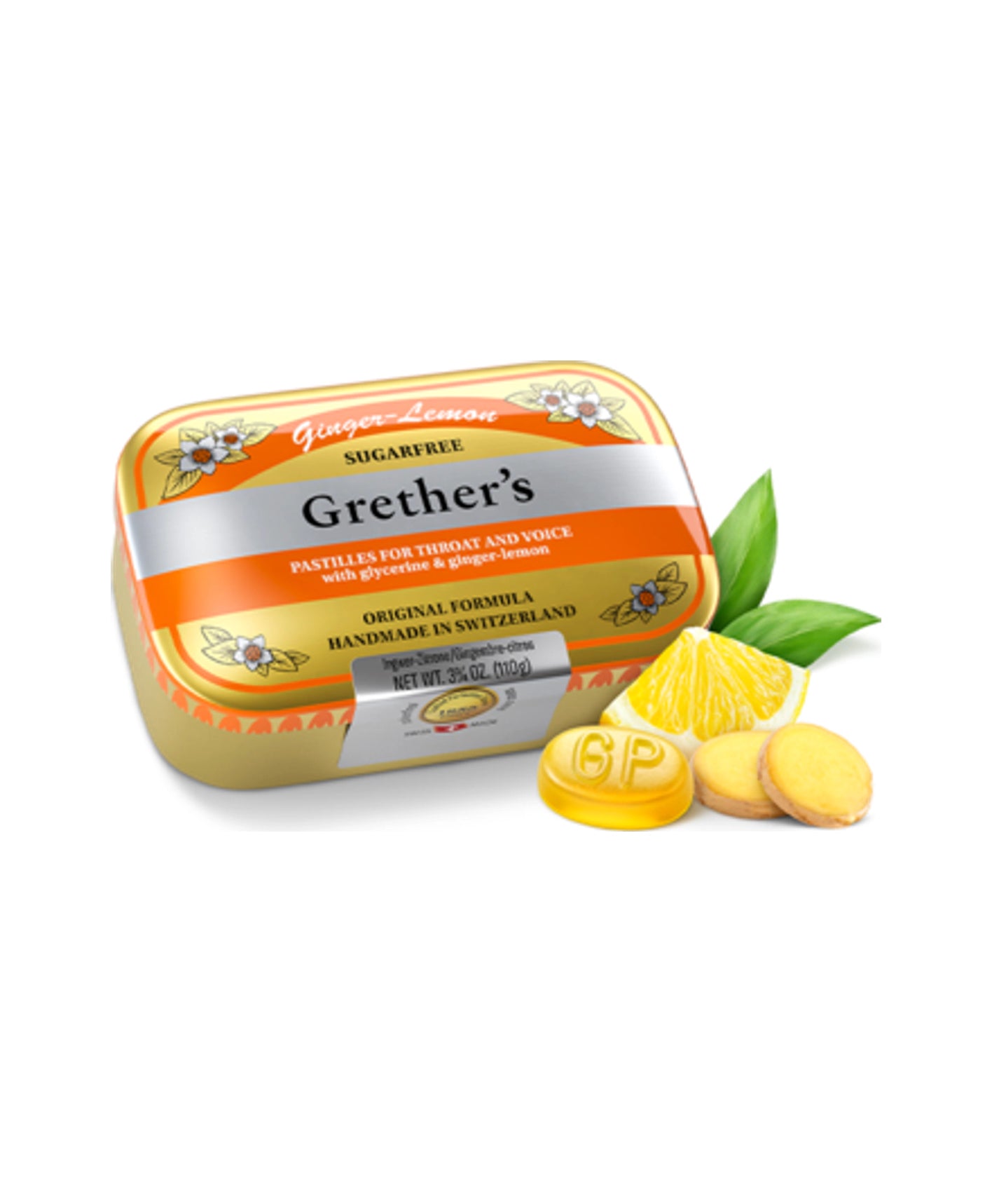 Grether's ingver-limona brez sladkorja 110 g