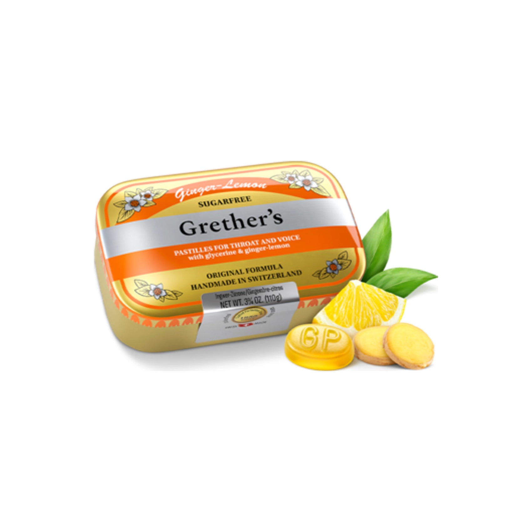 Grether's ingver-limona brez sladkorja 110 g