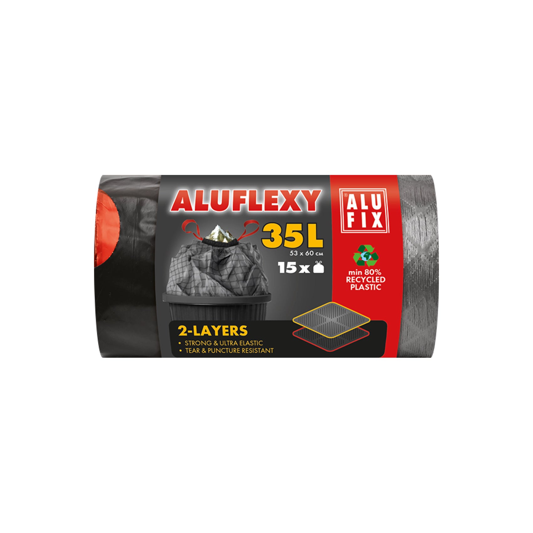 Alufix  Aluflexy Vrečke za Smeti s Trakom 35 L 15 vrečk