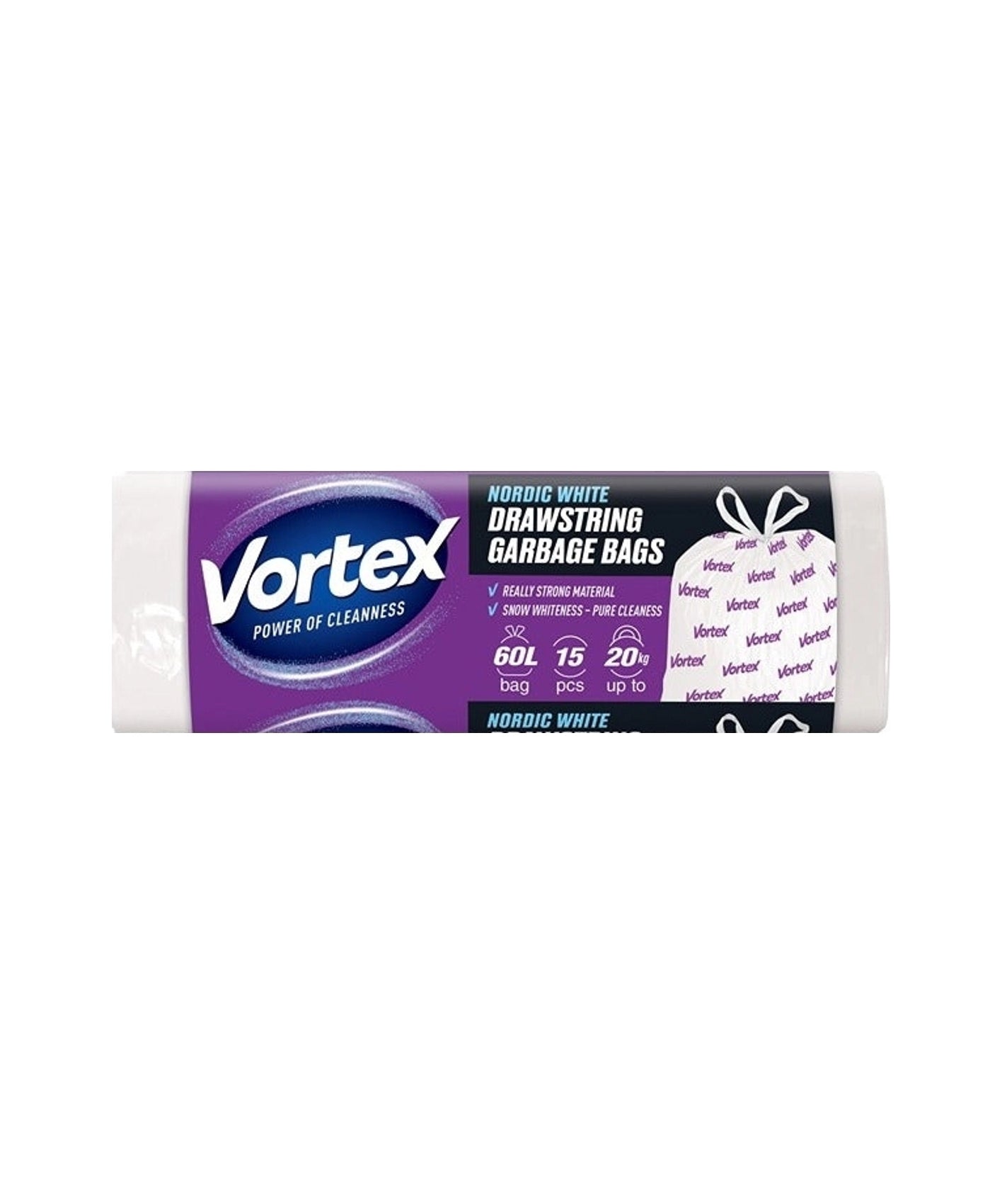 Vortex  Vrečke za Smeti S Trakom 60 L 15 vrečk