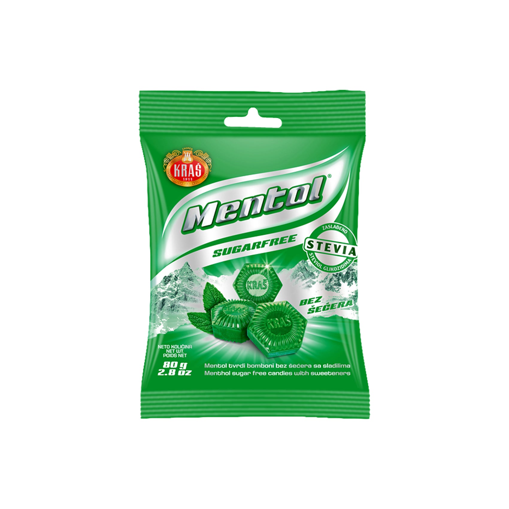 Kraš  Mentol Brez Sladkorja 80 g