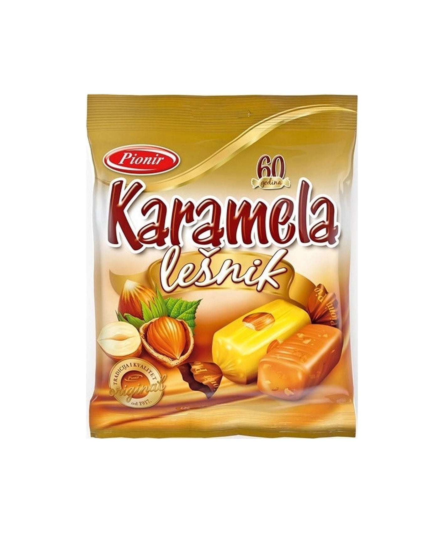 Pionir  Bonboni Karamela Lešnik 100 g