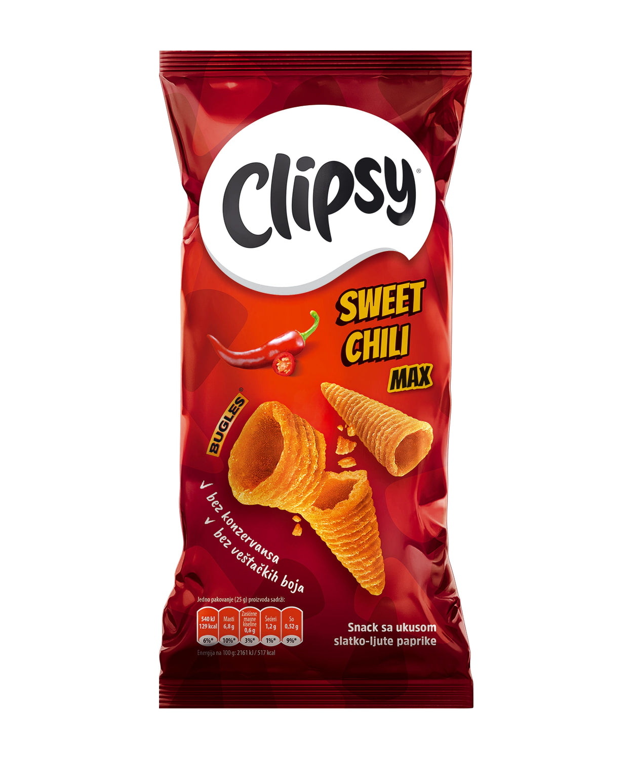 Clipsy Flips z Okusom Sladkega Čilija / 25 g