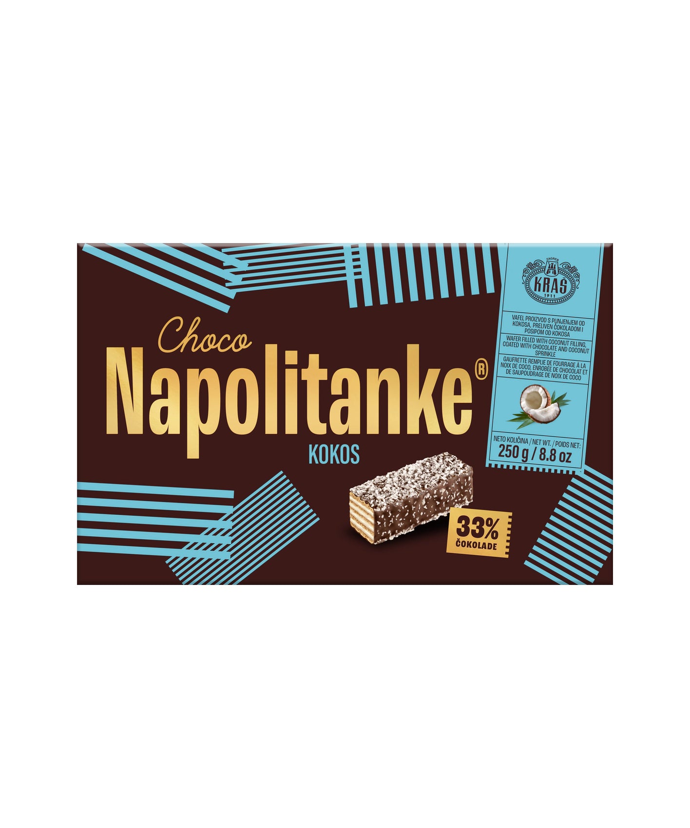 Kraš  Čokoladne Napolitanke Kokos 250 g