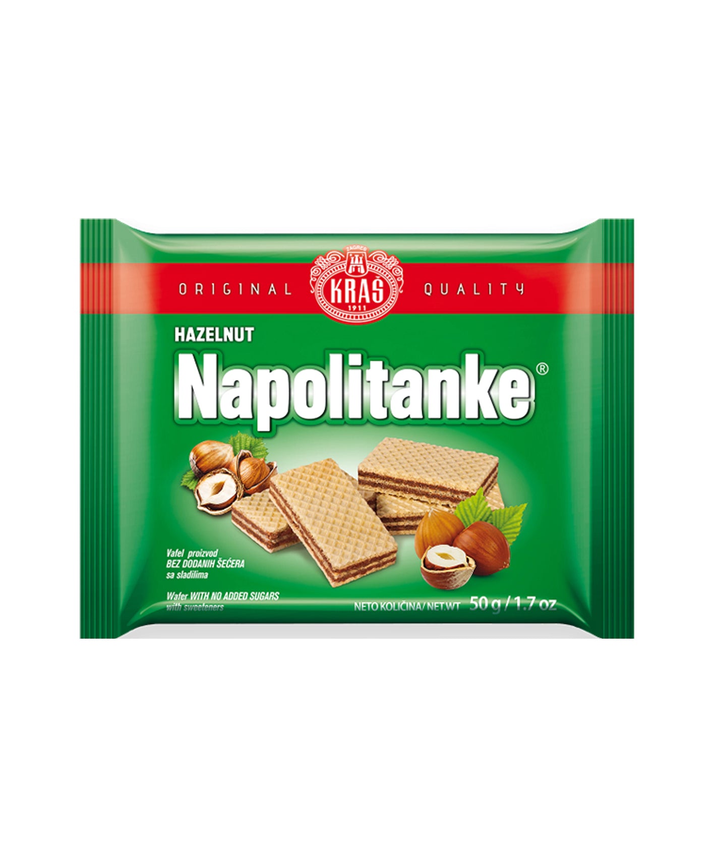 Kraš  Dietne Napolitanke Lešnik 50 g