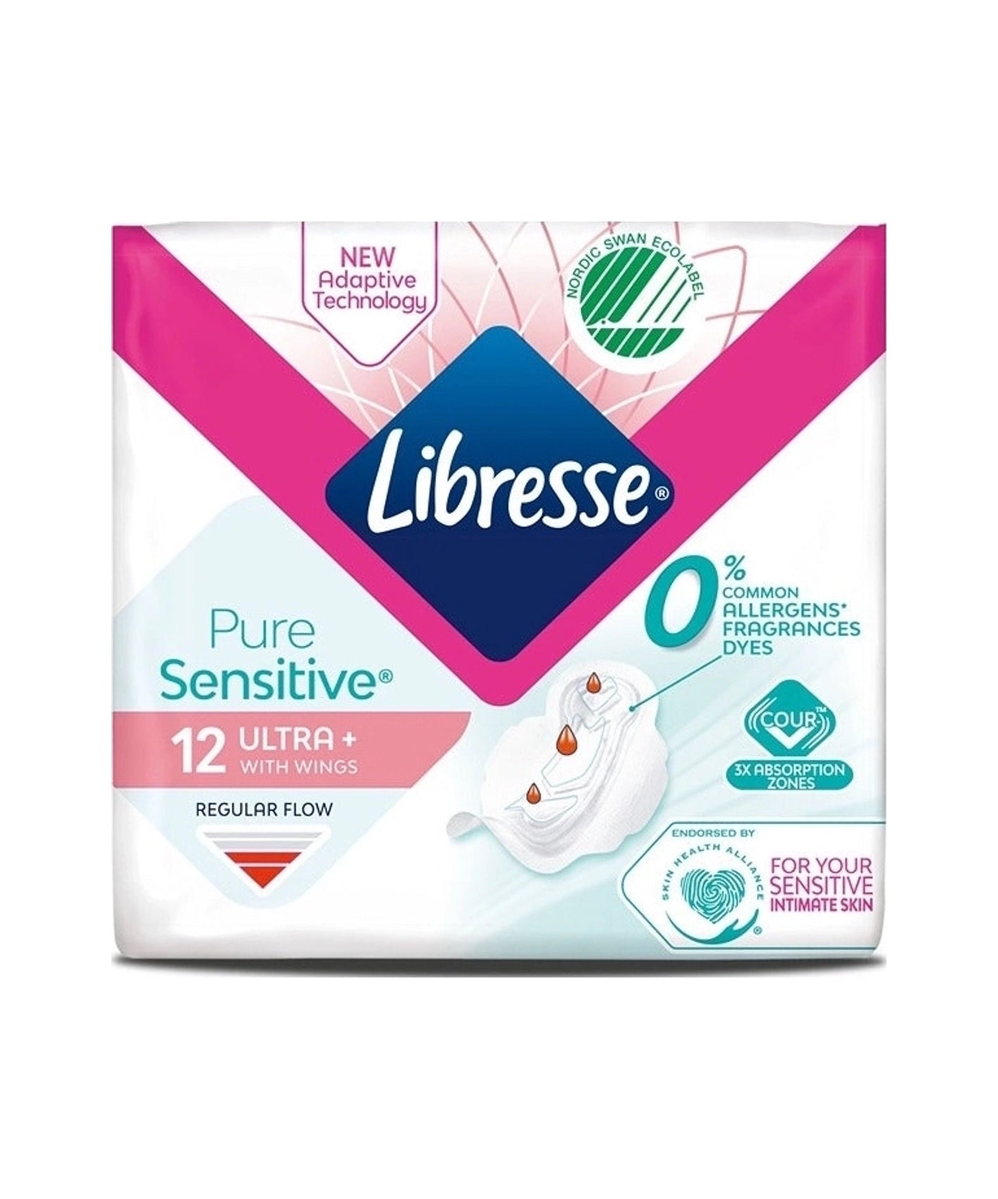 Libresse Dnevni vložki za Perilo Pure Sensitive s Krilci Namenjen Občutljivi Koži 12 vložkov