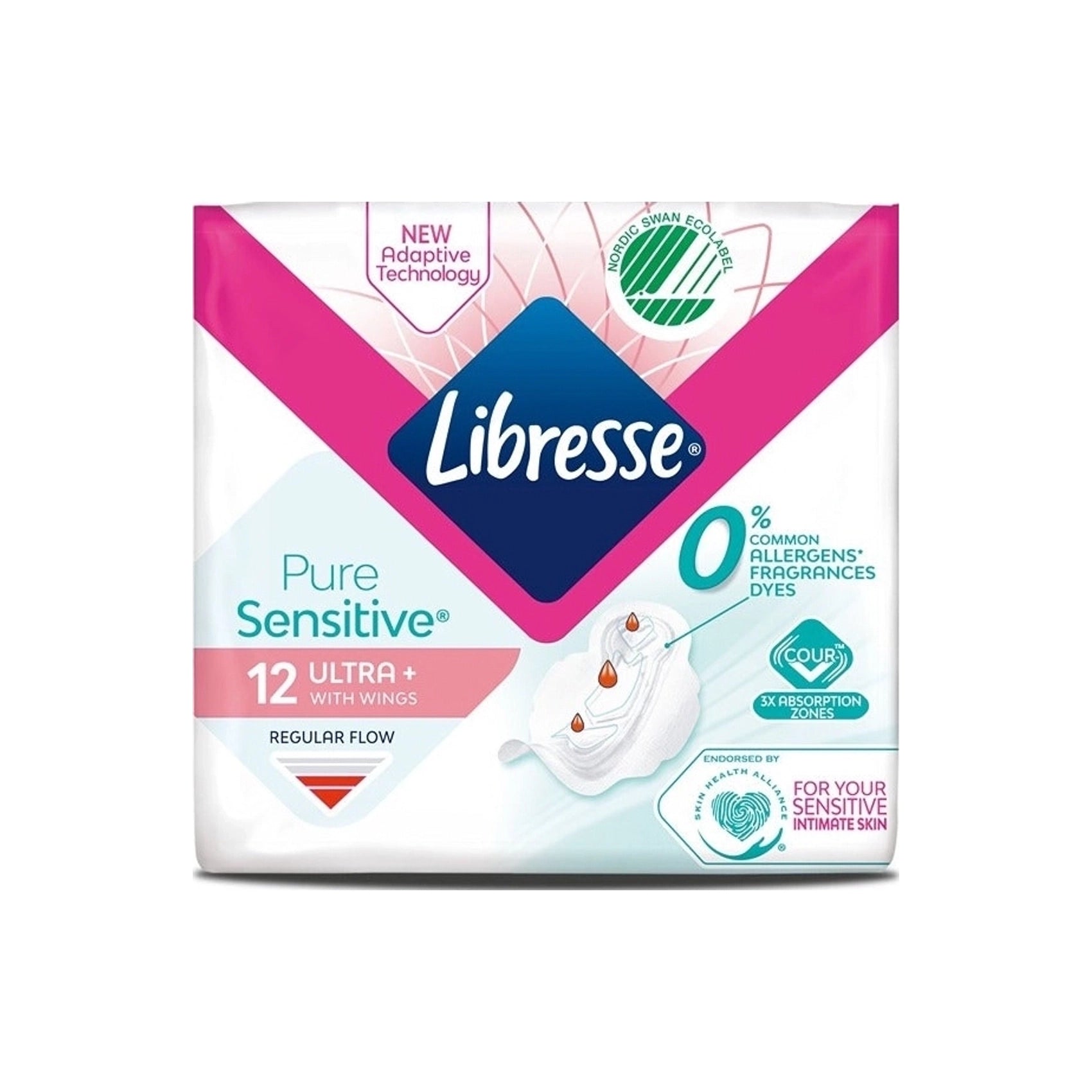 Libresse Dnevni vložki za Perilo Pure Sensitive s Krilci Namenjen Občutljivi Koži 12 vložkov