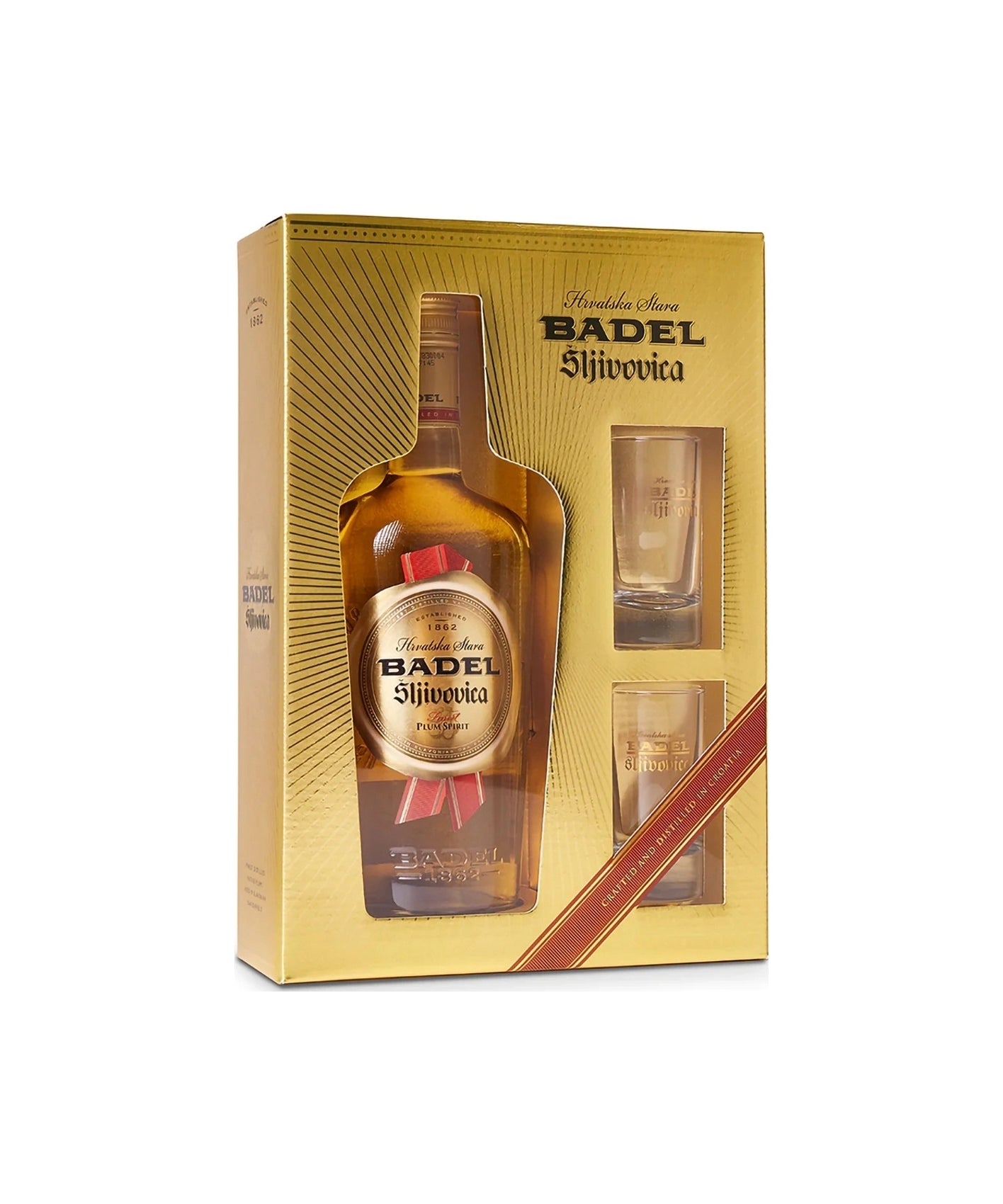 Badel Stara Šljivovica 0,7 L + 2 kozarca