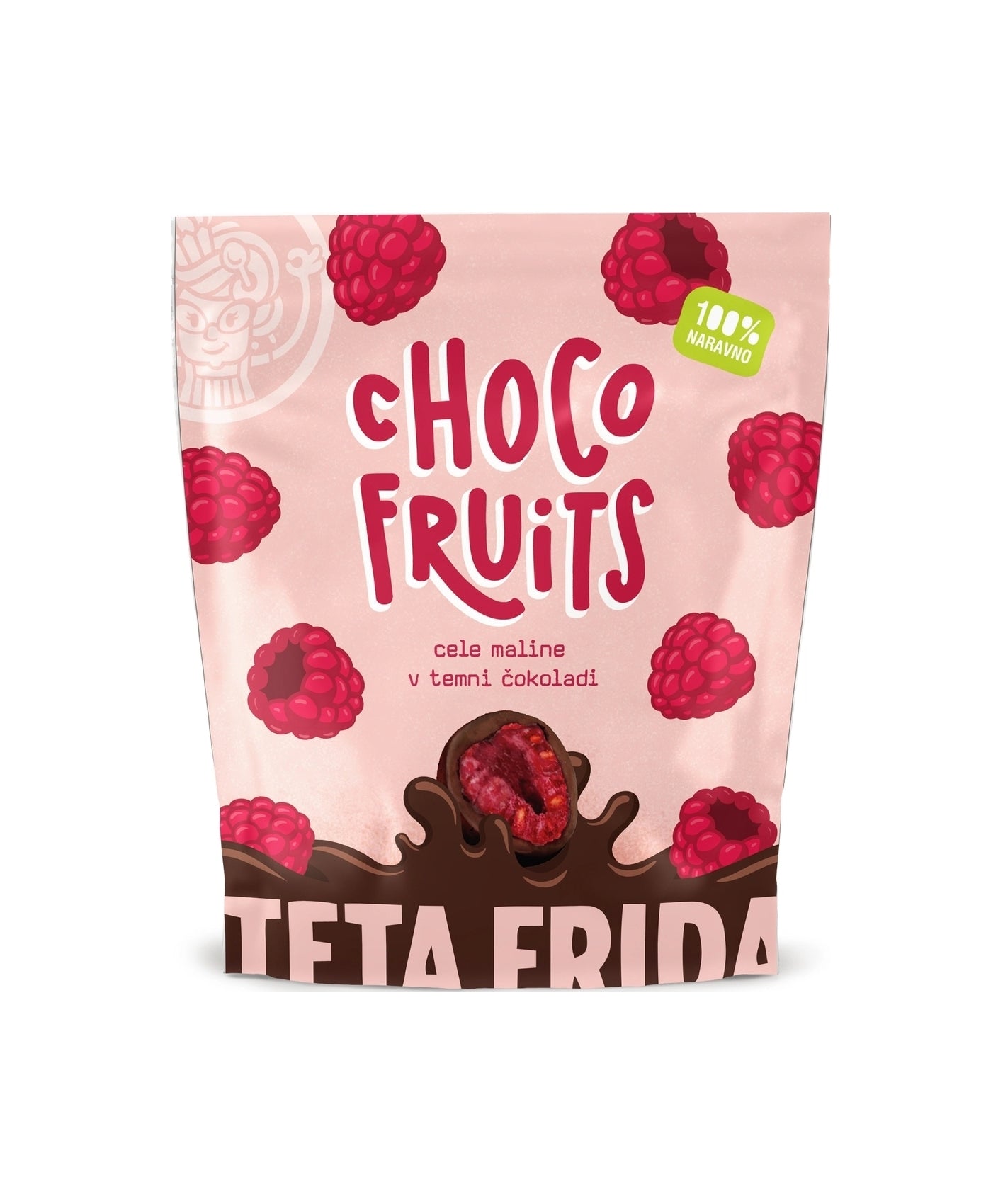Teta Frida  Choco Fruits Cele Maline v Temni Čokoladi 100 g