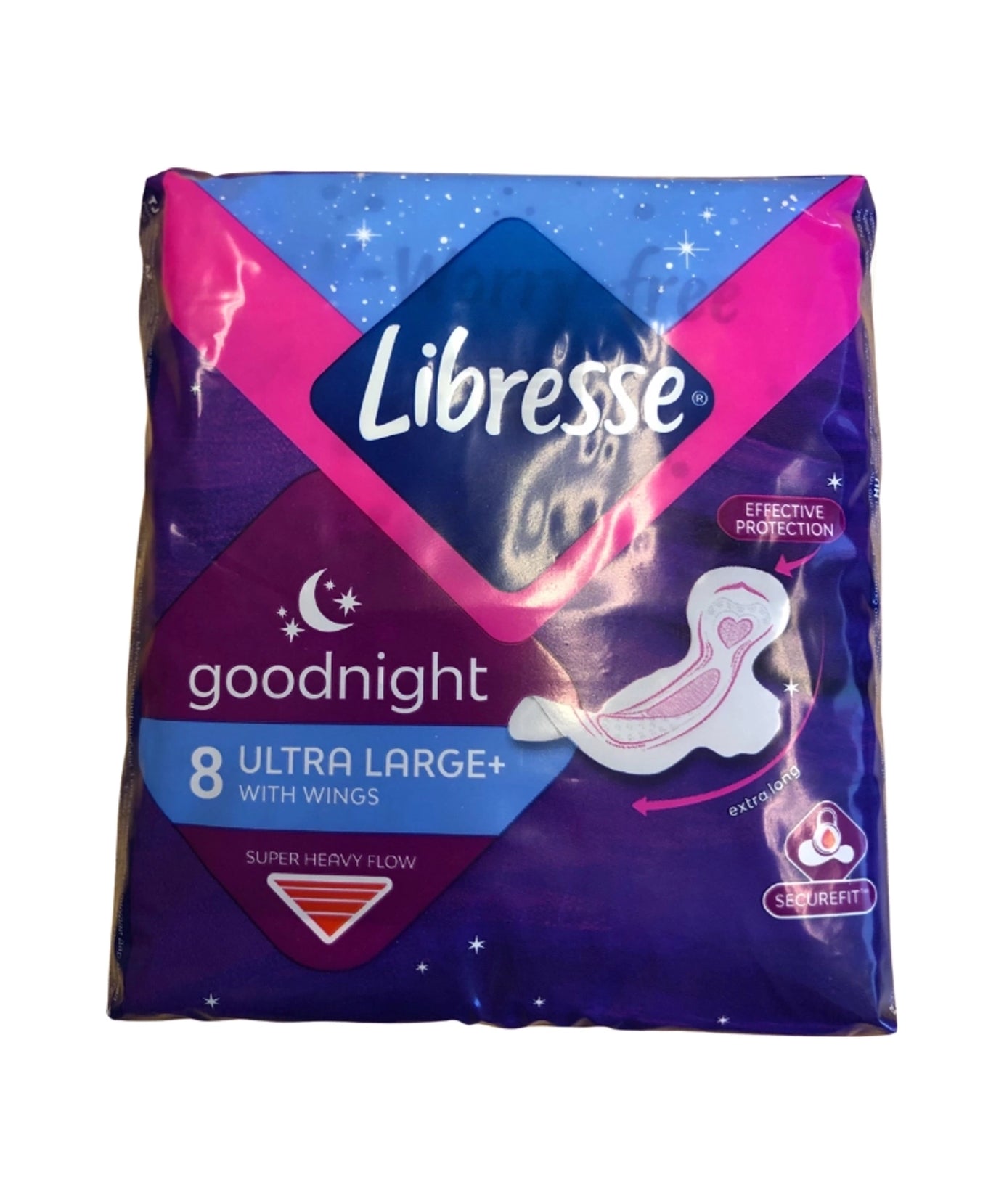 Libresse Libresse Ultra Large+ zelo Dolgi Nočni vložki s Krilci / 8 vložkov