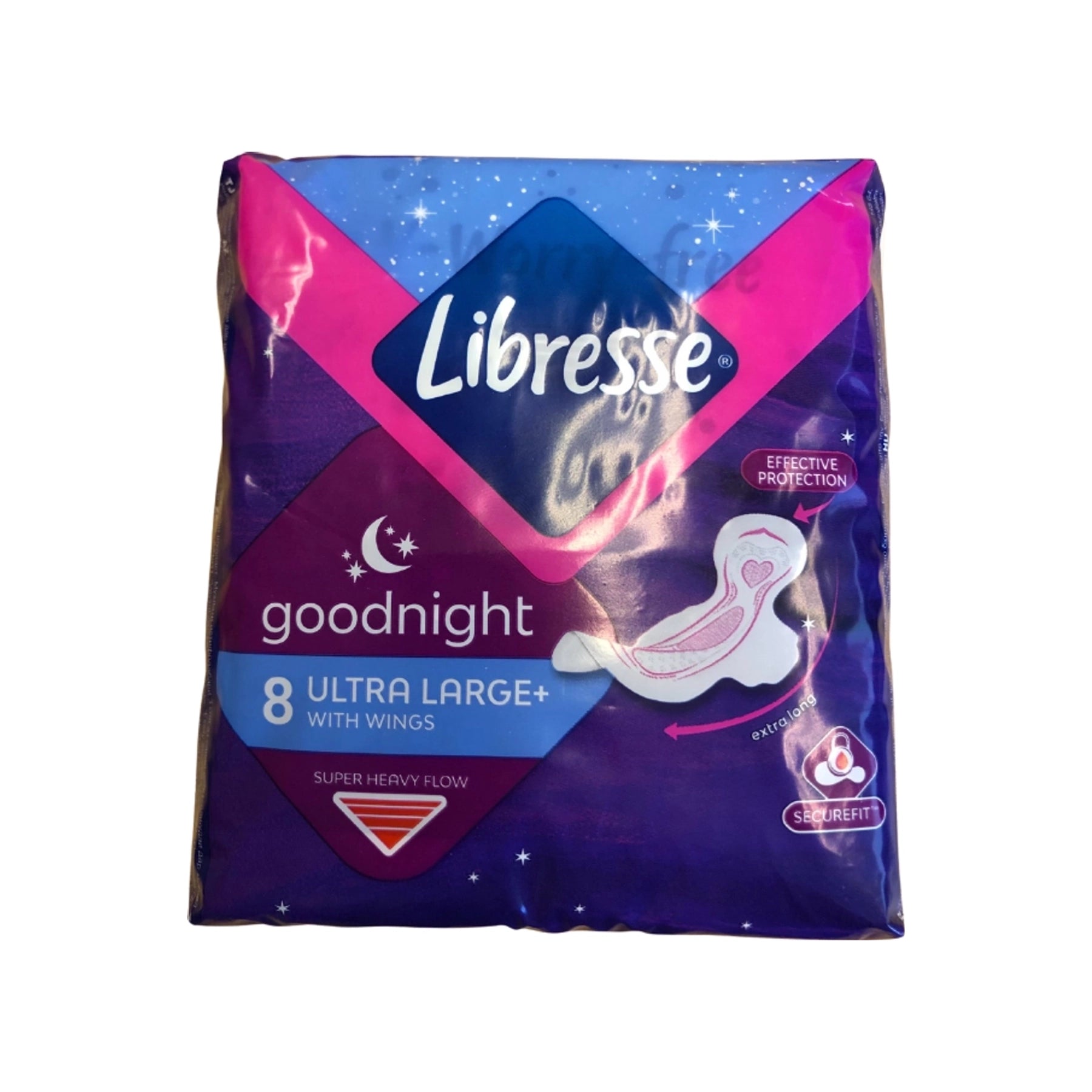 Libresse Libresse Ultra Large+ zelo Dolgi Nočni vložki s Krilci / 8 vložkov