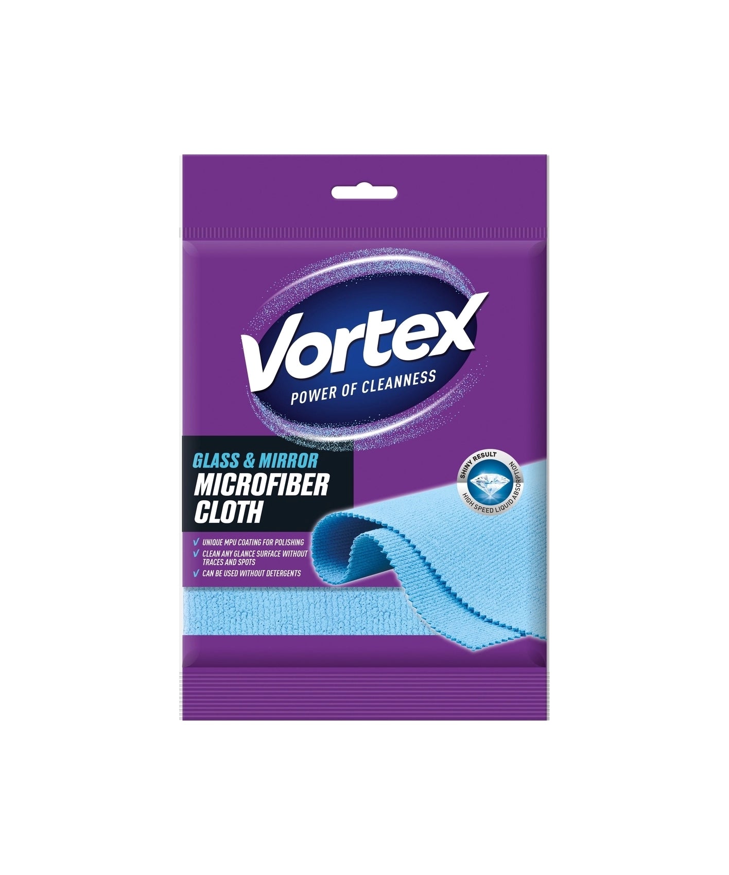 Vortex Krpa iz mikrovlaken -modra za steklo in ogledala, 35x35cm