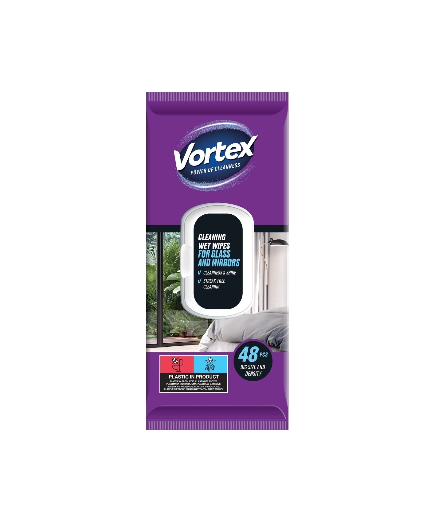 Vortex Vlažni robčki za steklene površine in ogledala  48/1