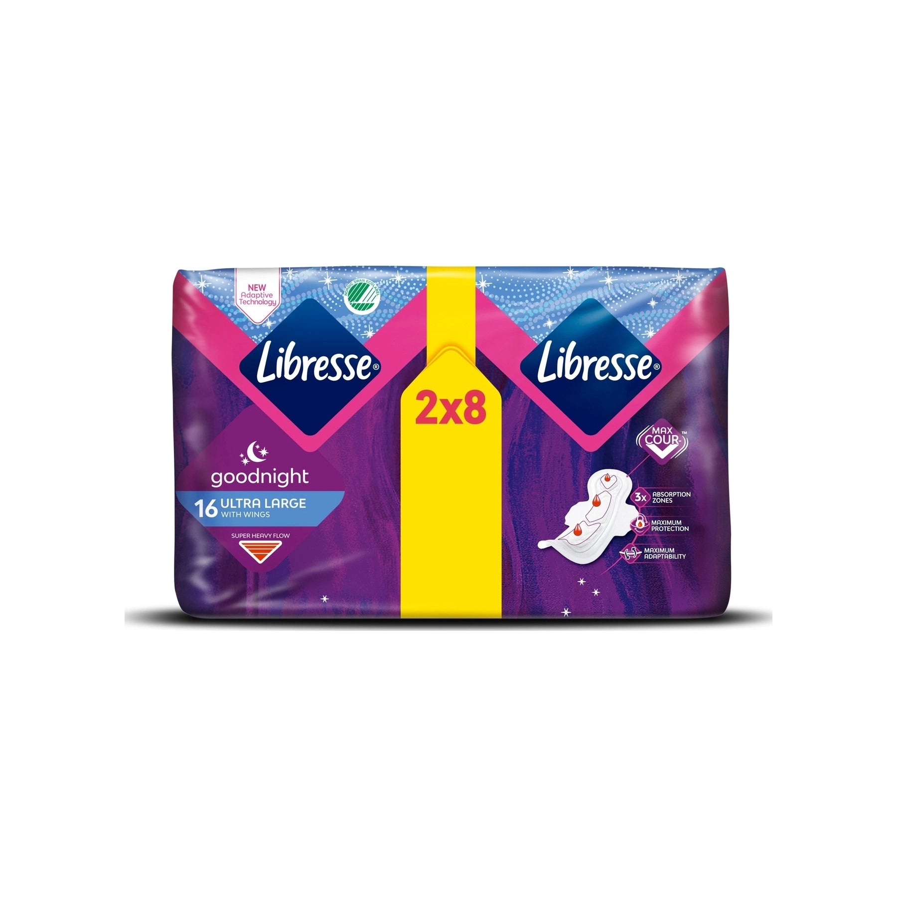 Libresse Libresse Ultra Large+ zelo Dolgi Nočni vložki s Krilci / 16 vložkov
