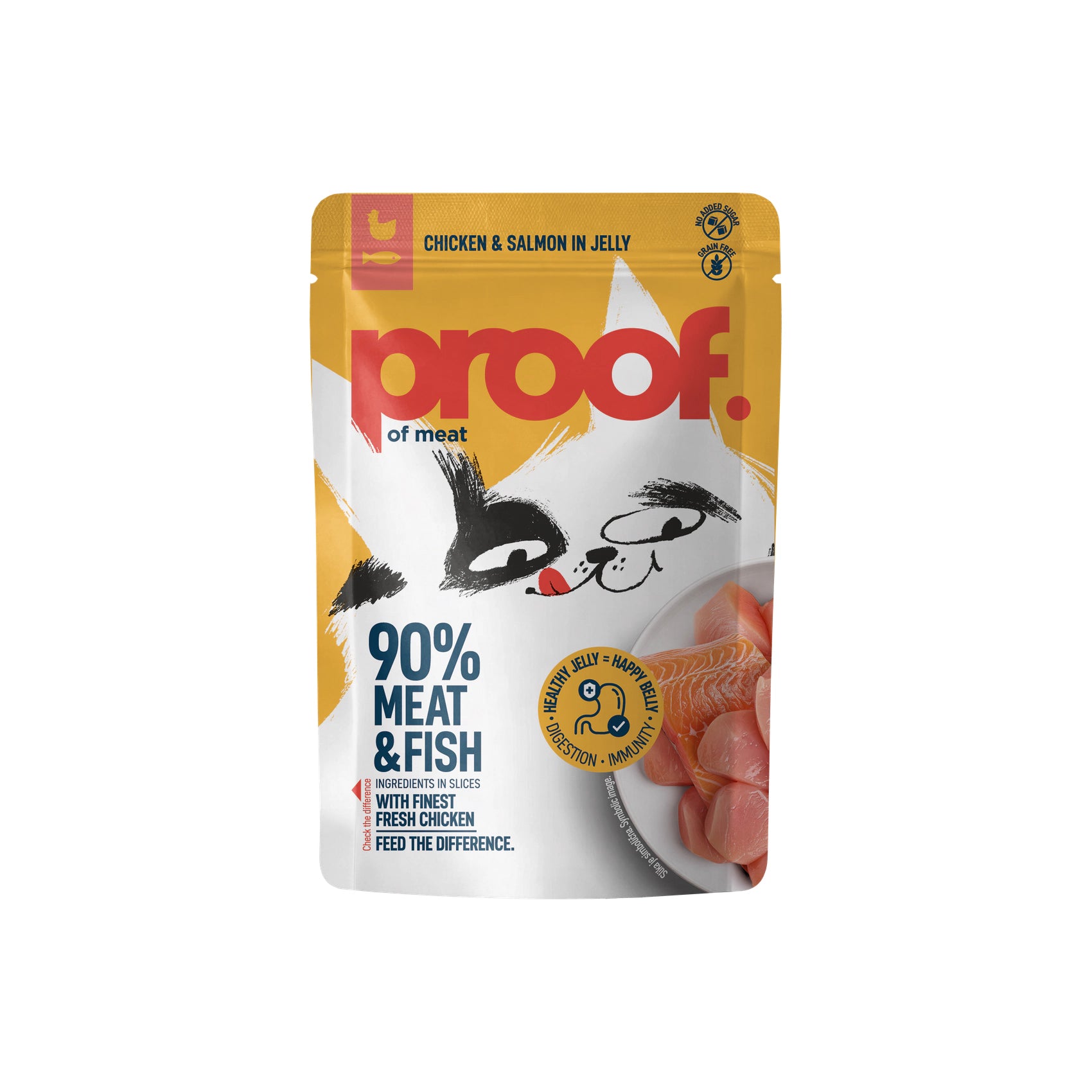 Proof Mokra hrana za mačke piščanec in losos v želeju 85g