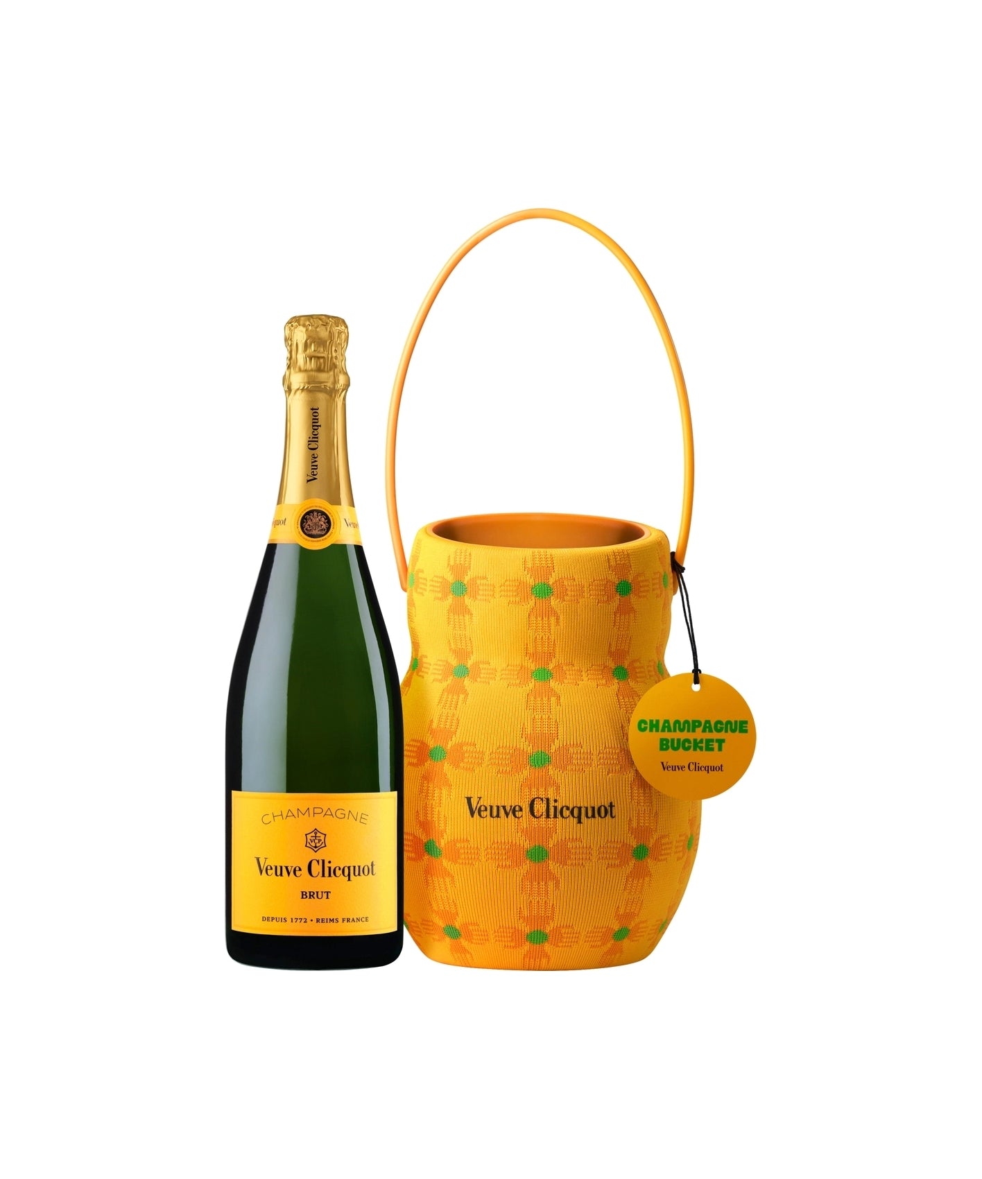 Veuve Clicquot Brut Yellow Label 0,75 l Champahne Bucket on the Go by Yinka Ilori
