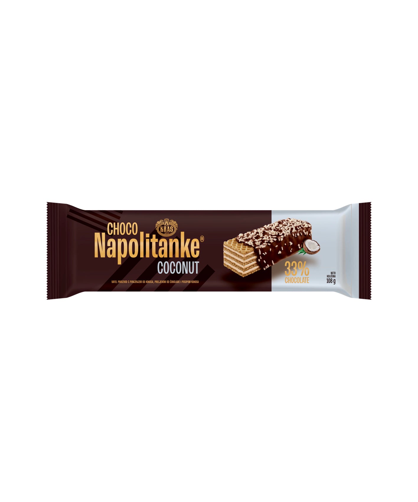 Kraš Napolitanke čokoladne kokos 24x108g