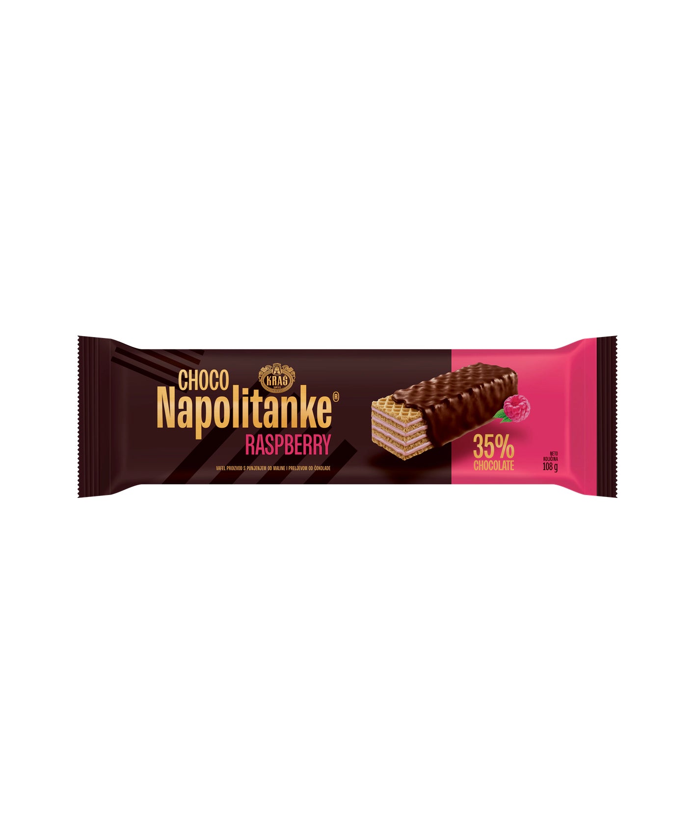 Kraš Napolitanke čokoladne malina 24x108g