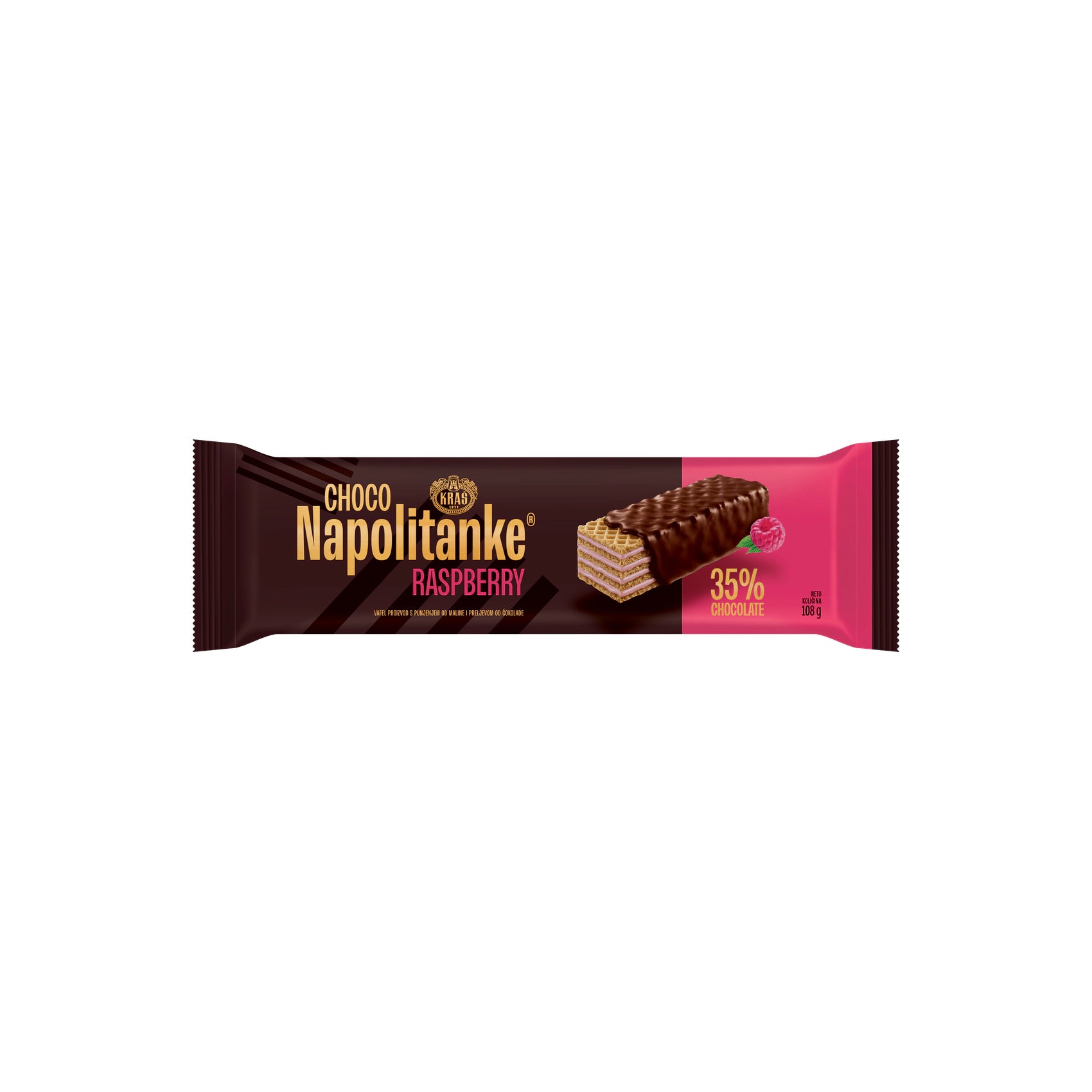 Kraš Napolitanke čokoladne malina 24x108g