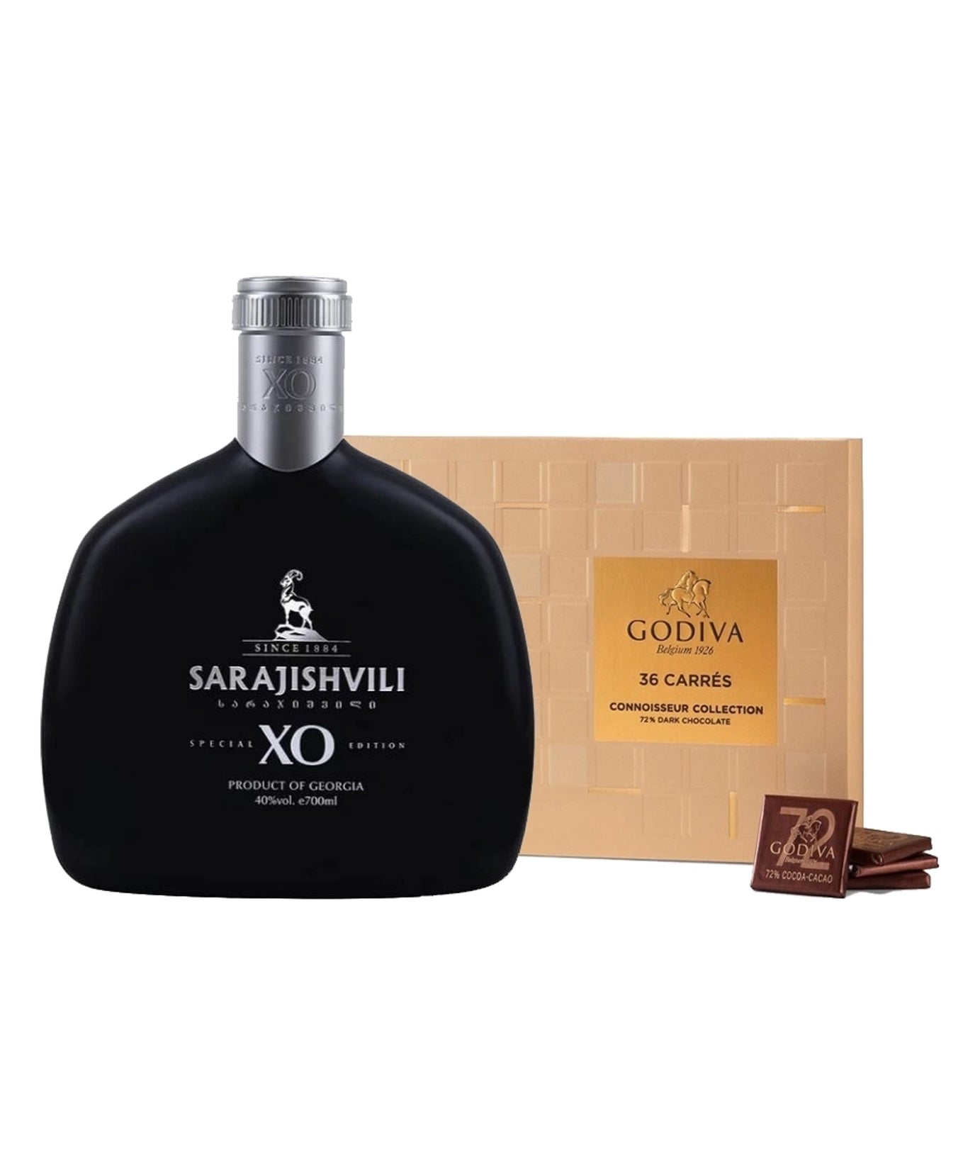Paket Sarajishvili X.O Black & Godiva Carrés 72%