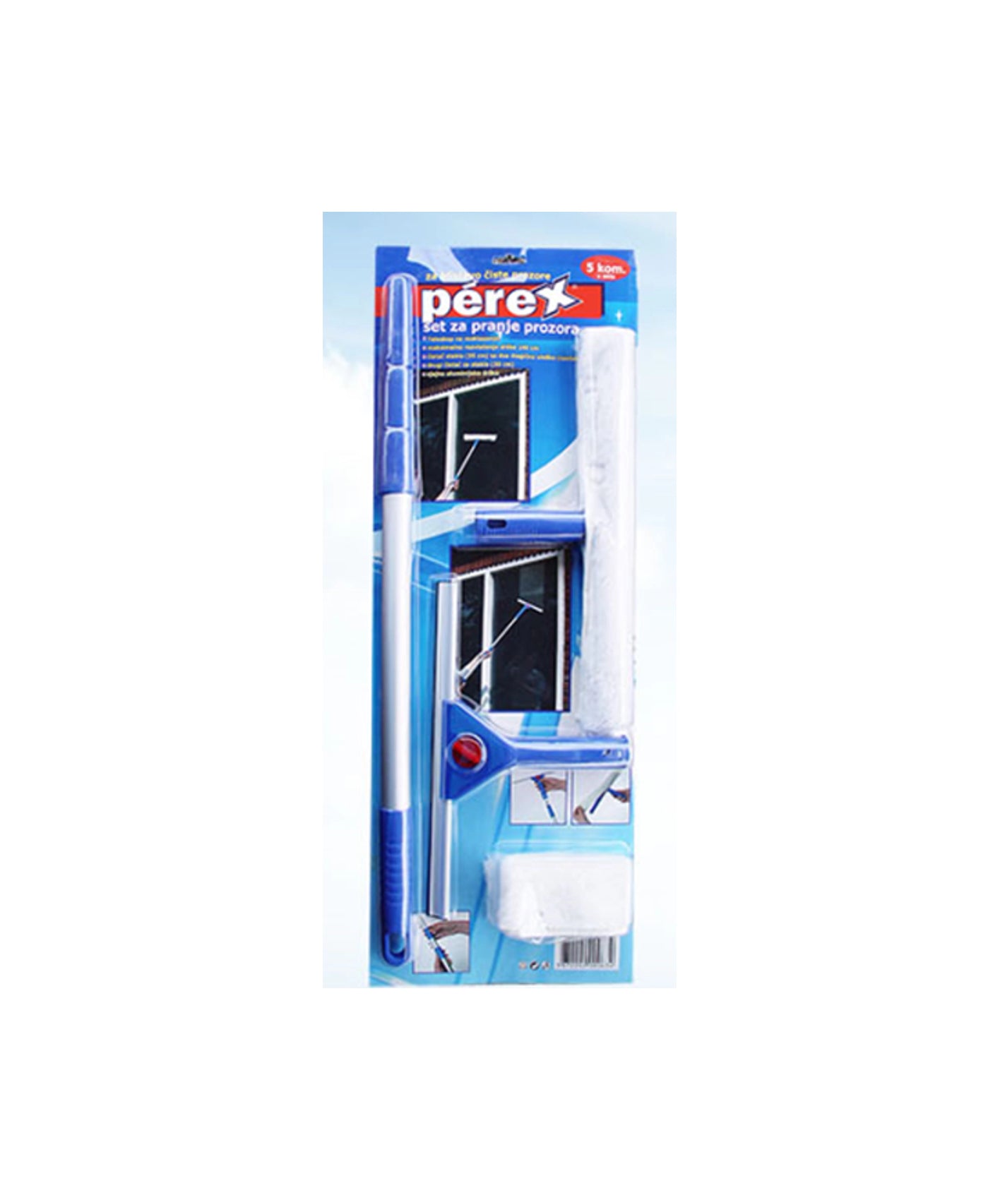 Perex  Set za Pranje stekel (čistilec, Držalo, Gobica) 1 kos
