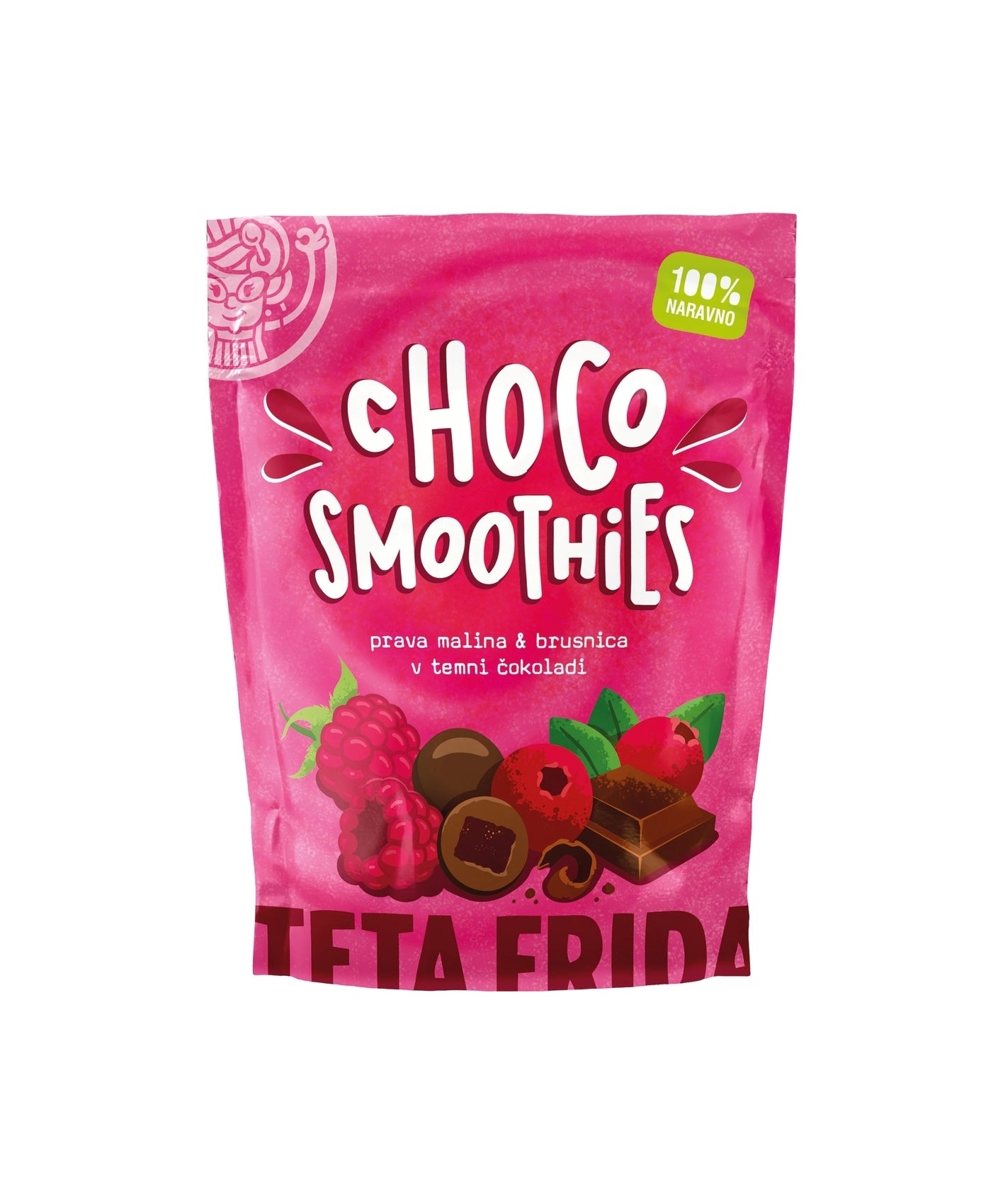 Teta Frida  Choco Smoothies Prava Malina in Brusnica v Temni Čokoladi 40 g