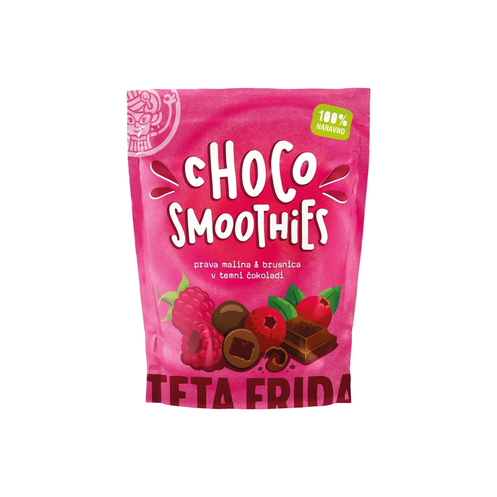 Teta Frida  Choco Smoothies Prava Malina in Brusnica v Temni Čokoladi 40 g