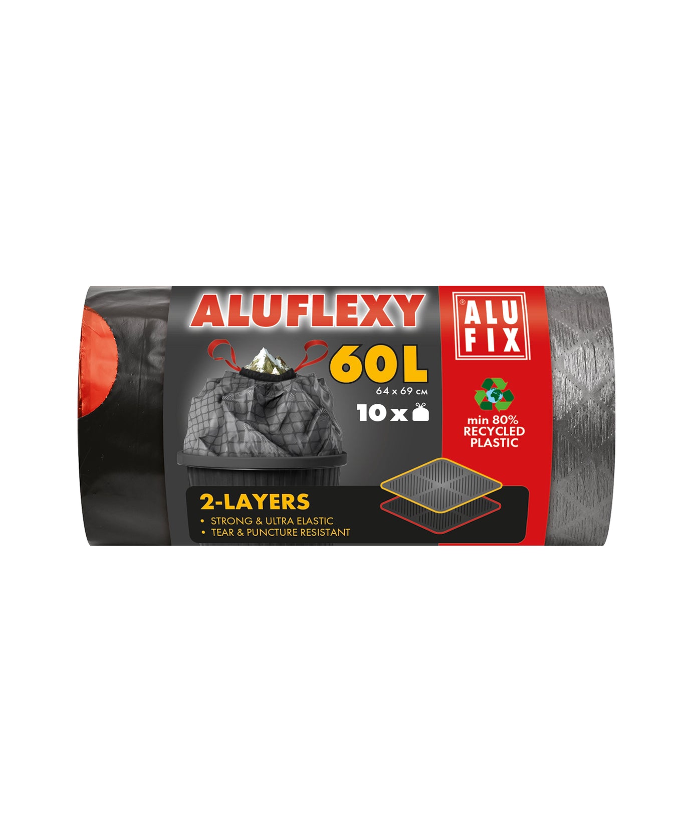 Alufix  Aluflexy Vrečke za Smeti s Trakom 60 L 10 vrečk