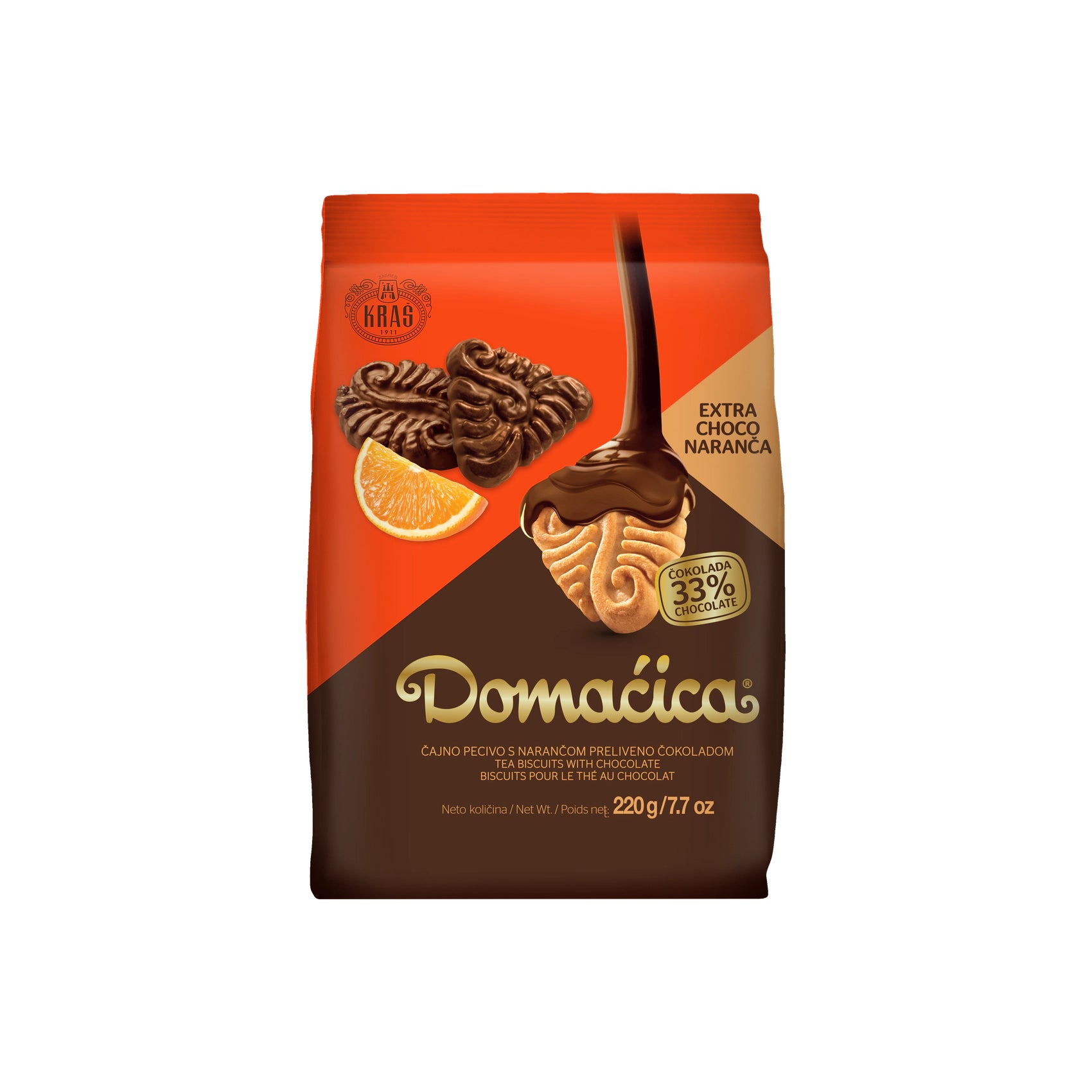 Kraš  Domaćica Extra Choco Pomaranča Vrečka 220 g