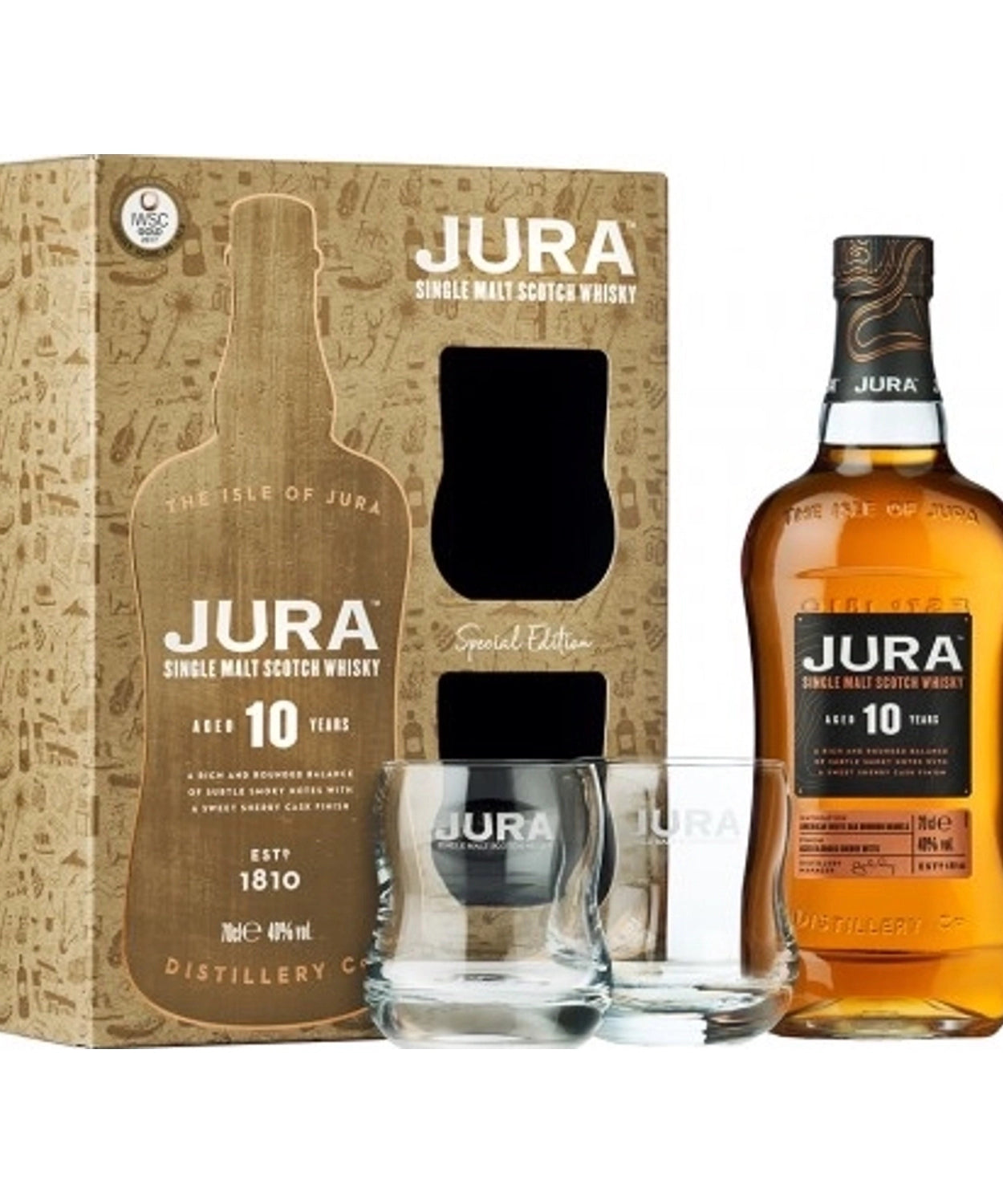 Isle Of Jura 10 Years / 0,7 L / + 2 kozarca