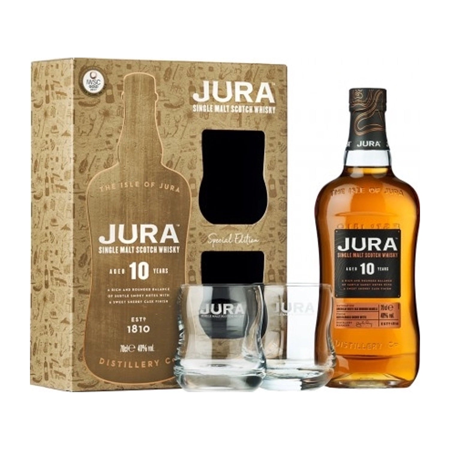 Isle Of Jura 10 Years / 0,7 L / + 2 kozarca