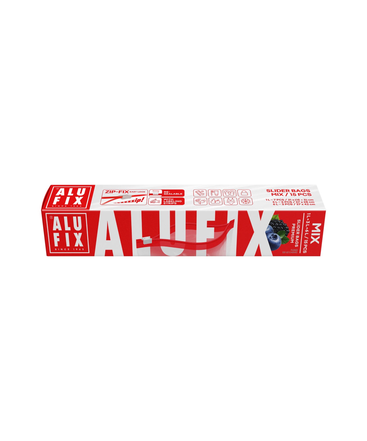 Alufix  Zip Vrečke za Gospodinjstvo z zapirali Mix