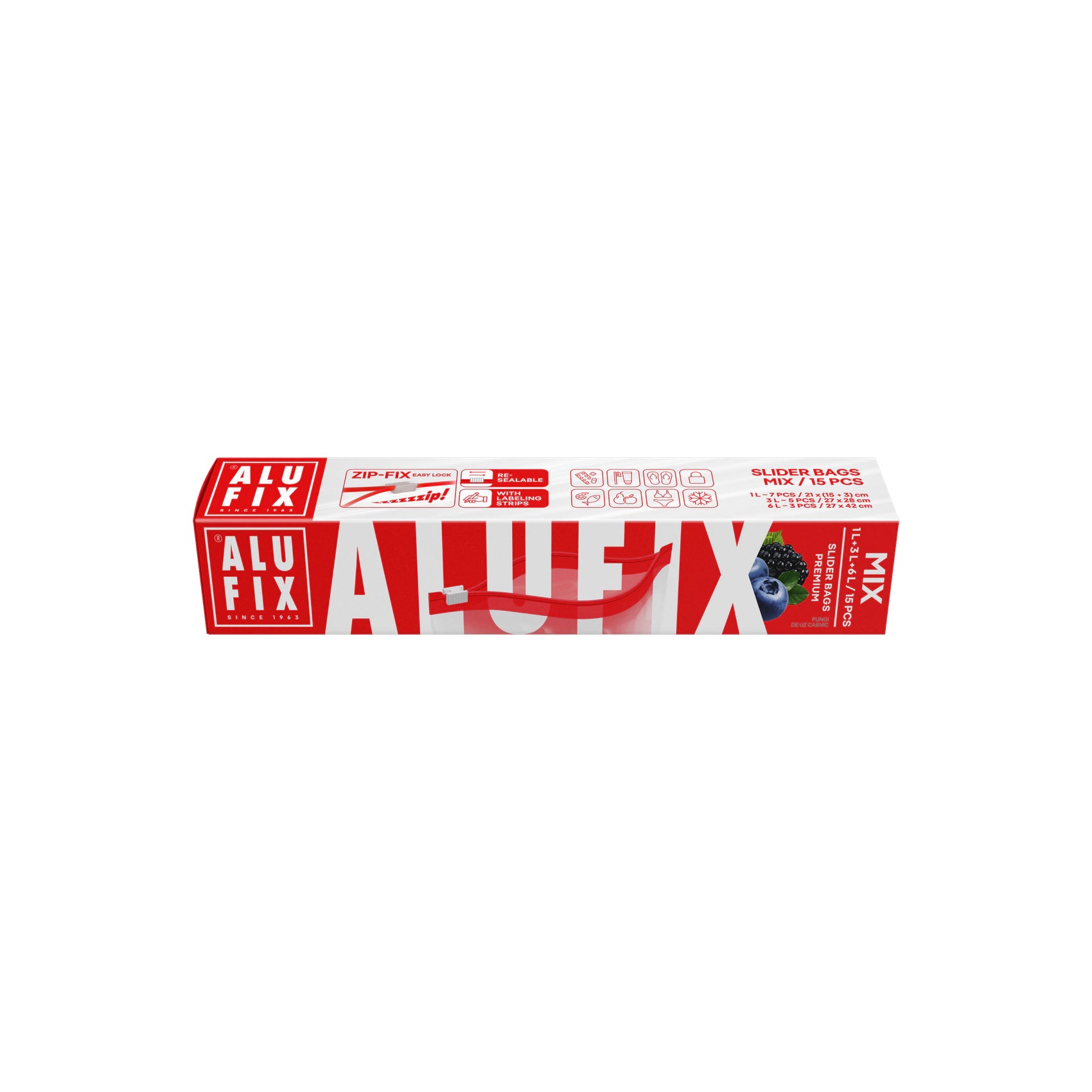 Alufix  Zip Vrečke za Gospodinjstvo z zapirali Mix